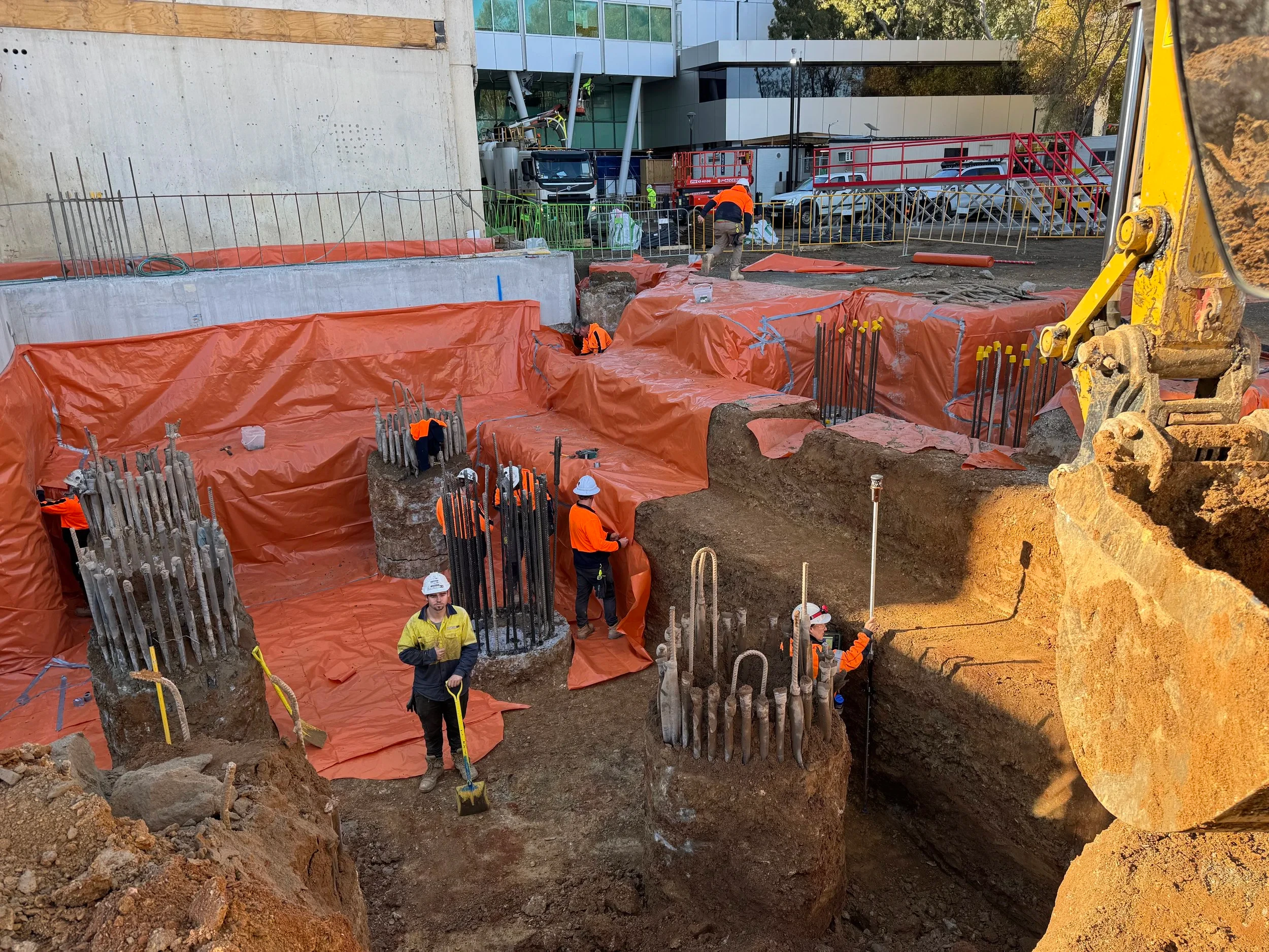 Civil construction machinery at work on site